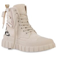 Damen Sneaker High in Beige Leopard