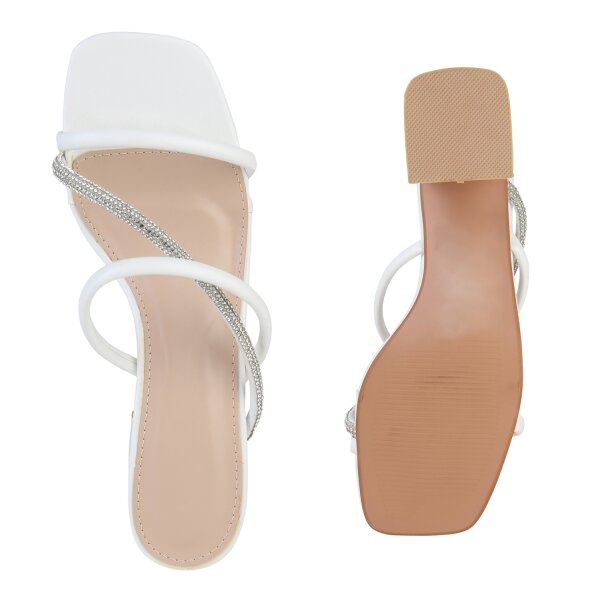 Damen Pantoletten in Weiss