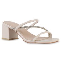 Damen Pantoletten in Beige