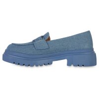 Damen Plateauschuhe in Blau Denim