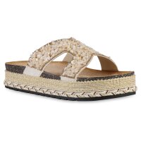 Damen Pantoletten in Beige