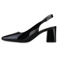 Damen Slingpumps in Schwarz Lack