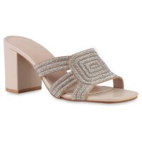 Damen Pantoletten in Beige