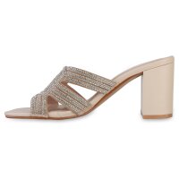 Damen Pantoletten in Beige