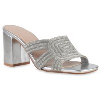 Damen Pantoletten in Silber