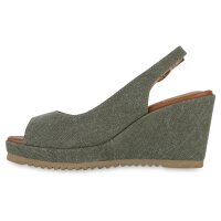 Damen Keilsandaletten in Grün