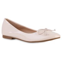 Damen Klassische Ballerinas in Beige Lack