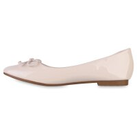 Damen Klassische Ballerinas in Beige Lack