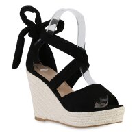 Damen Keilsandaletten in Schwarz