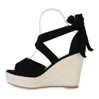 Damen Keilsandaletten in Schwarz