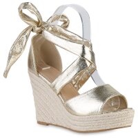 Damen Keilsandaletten in Gold