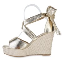 Damen Keilsandaletten in Gold