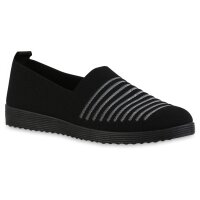 Damen Slip Ons in Schwarz