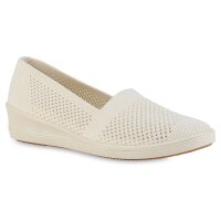 Damen Keilslippers in Beige