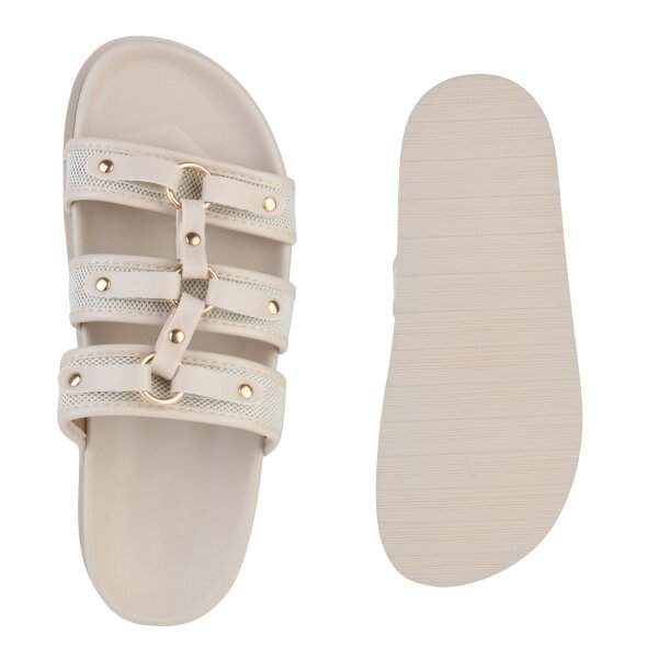 Damen Pantoletten in Beige