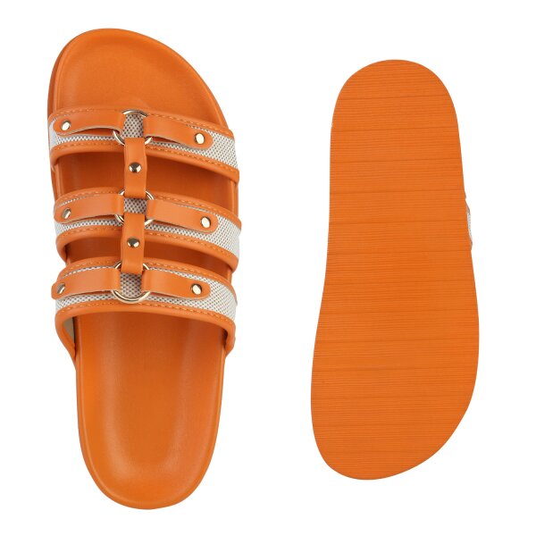 Damen Pantoletten in Orange
