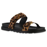 Damen Pantoletten in Leopard