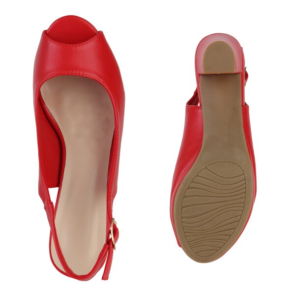 Damen Klassische Sandaletten in Rot