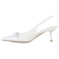 Damen Slingpumps in Weiss Lack