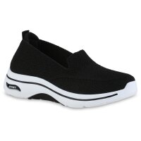 Damen Slip Ons in Schwarz Weiss