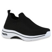Damen Slip Ons in Schwarz Weiss