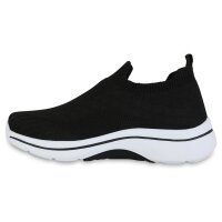 Damen Slip Ons in Schwarz Weiss