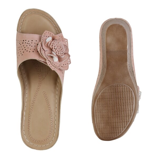 Damen Pantoletten in Rosa