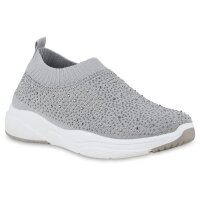 Damen Slip Ons in Grau