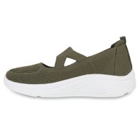 Damen Slip Ons in Olivgrün