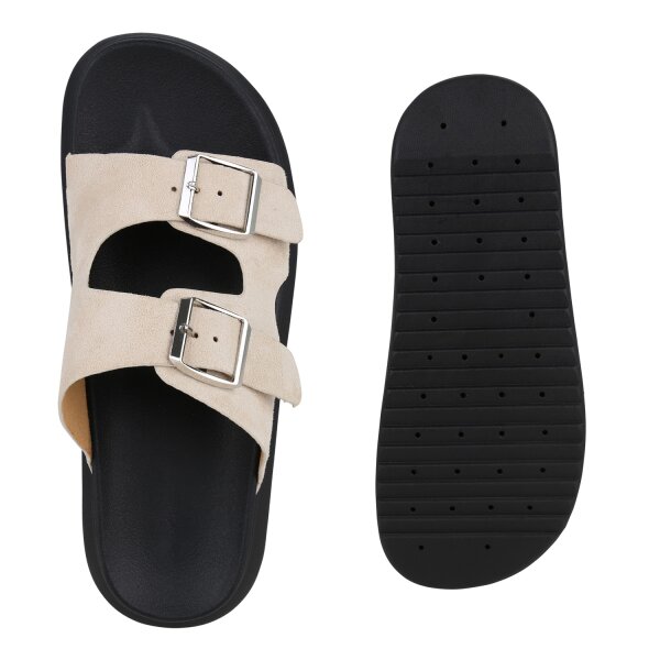 Damen Pantoletten in Beige