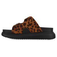 Damen Pantoletten in Leopard