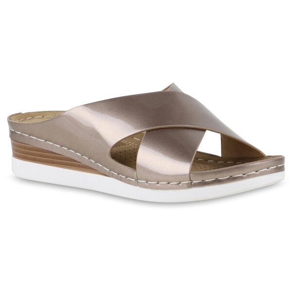 Damen Pantoletten in Rose Gold