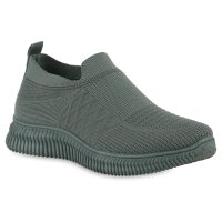 Damen Slip Ons in Olivgrün