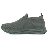 Damen Slip Ons in Olivgrün