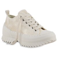 Damen Plateau Sneaker in Gold