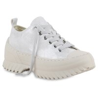 Damen Plateau Sneaker in Silber