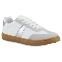 Damen Sneaker Low in Weiss Silber