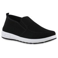 Herren Slip Ons in Schwarz Weiss