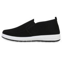 Herren Slip Ons in Schwarz Weiss