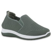 Damen Slip Ons in Olivgrün