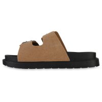 Damen Pantoletten in Hellbraun