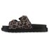 Damen Pantoletten in Grau Leopard