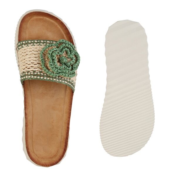 Damen Pantoletten in Grün
