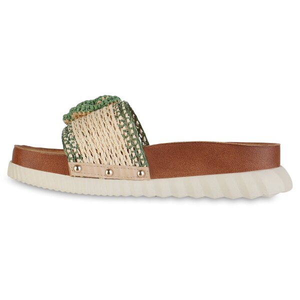 Damen Pantoletten in Grün