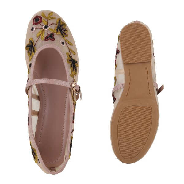 Damen Riemchenballerinas in Nude