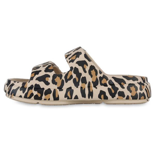 Damen Pantoletten in Leopard