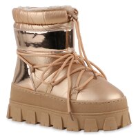 Damen Winter Boots in Rose Gold