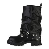 Damen Bikerstiefel in Schwarz