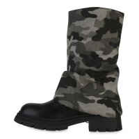 Damen Bikerstiefel in Camouflage