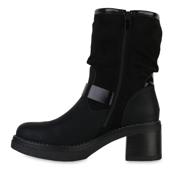 Damen Biker Boots in Schwarz